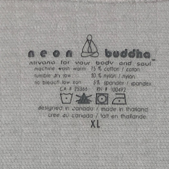 Neon Buddha Nirvana for your mind & soul white 3/4 sleeves texture pullover XL - Picture 4 of 5